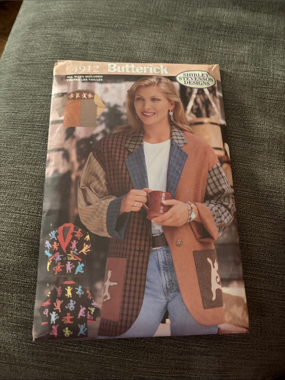 Butterick Women’s Patchwork Oversized Jacket - Rust/Brown/Blue 4912